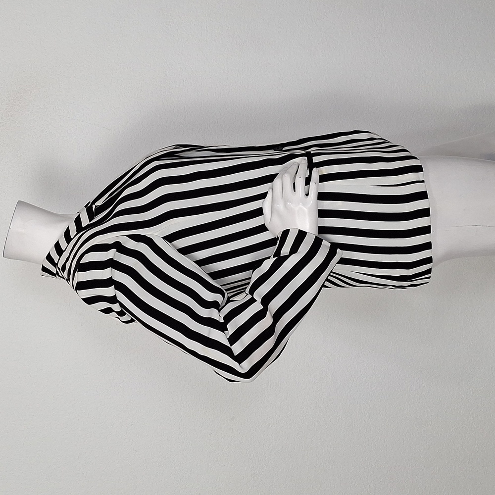 Silence + Noise NWOT Black White Striped One Button Retro Blazer Jacket Size M - Picture 5 of 13